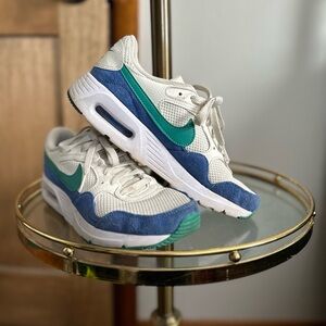 Nike Blue and Green Sneakers with Air Cushioning